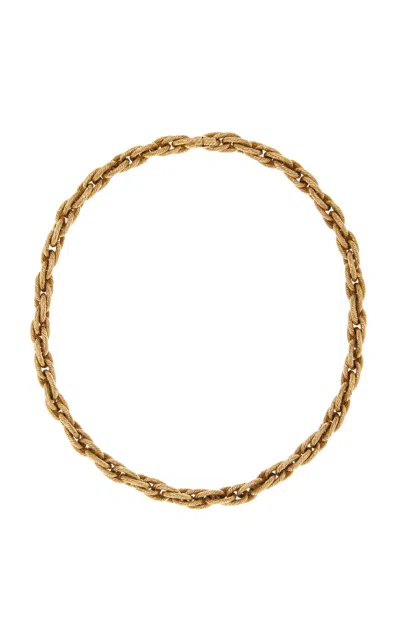 Stephen Russell Vintage 18k Yellow Gold Figaro Necklace In Gold