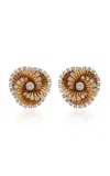 Stephen Russell Vintage Cartier 18k Gold; Platinum And Diamond Tourbillon Earrings In Yellow