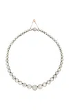 Stephen Russell Vintage Silver 18k Yellow Gold Diamond Necklace In White