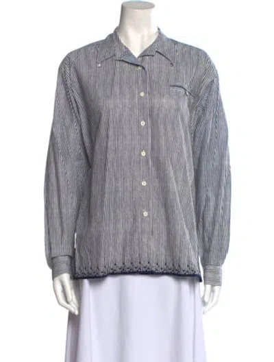 Pre-owned Stephen Sprouse Vintage 1988 Button-up Top In Blue