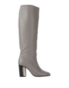 Stephen Venezia Woman Boot Grey Size 7.5 Leather In Grey