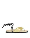 Stephen Venezia Toe Strap Sandals In Yellow