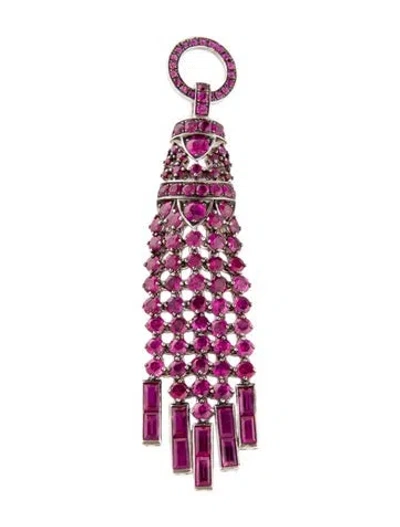 Pre-owned Stephen Webster 18k 4.27ctw Ruby Fringe Pendant In Multi