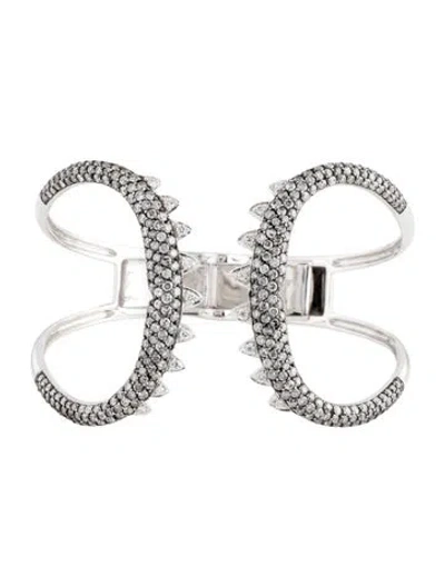 Pre-owned Stephen Webster 18k 4.32ctw Diamond Shark Jaws Cuff, 6.5" In Multi