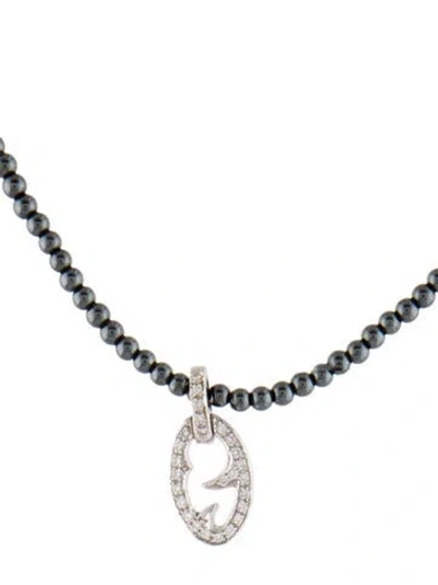 Pre-owned Stephen Webster 18k Diamond & Hematite Pendant Necklace, 16.75" In Multi