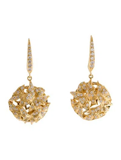 Pre-owned Stephen Webster 18k Diamond Butterfly Drop Earrings In Multicolor
