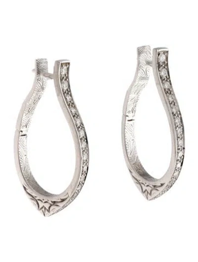 Pre-owned Stephen Webster 18k Diamond Hoop Earrings In Multicolor