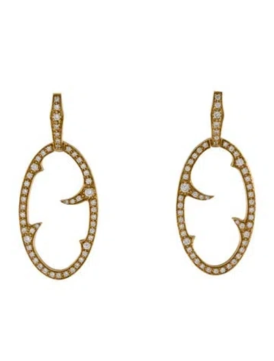 Pre-owned Stephen Webster 18k Diamond Oval Thorn Drop Earrings In Multi