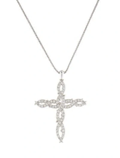 Pre-owned Stephen Webster 18k Diamond Thorn Cross Pendant Necklace, 16" In Multi