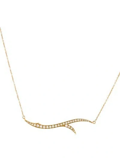 Pre-owned Stephen Webster 18k Diamond Thorn Stem Pendant Necklace, 16" In Multi