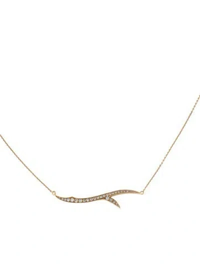 Pre-owned Stephen Webster 18k Diamond Thorn Stem Pendant Necklace, 16" In Multicolor