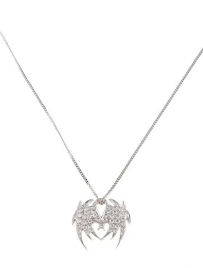 Pre-owned Stephen Webster 18k Diamond Wings Pendant Necklace, 16" In Multi