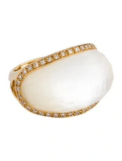 Pre-owned Stephen Webster 18k Mother Of Pearl & Quartz Doublet & Diamond Dome Ring In Multi