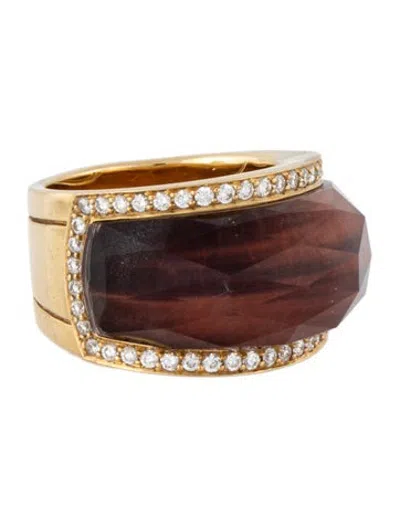 Pre-owned Stephen Webster 18k Quartz Doublet & Diamond Classic Crystal Haze Ring In Multicolor