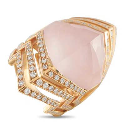 Stephen Webster 18k Rose Gold 0.97ct Diamond And Pink Opal Ring Sw01-122625