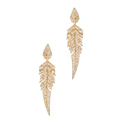 Stephen Webster 18k Rose Gold Diamond Magnipheasant Earrings In Orange