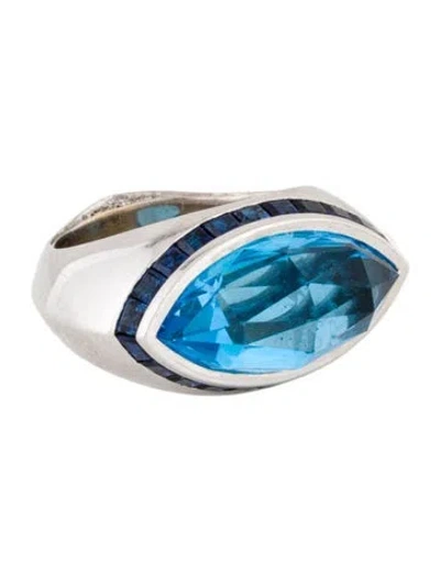 Pre-owned Stephen Webster 18k Topaz, Sapphire & Diamond Cocktail Ring In Multi