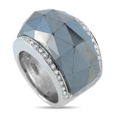 Stephen Webster 18k White Gold 0.55ct Diamond And Hematite Ring Sw14-022425 In Multi