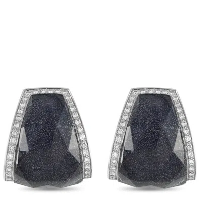 Stephen Webster 18k White Gold 1.0 Ct Diamond Crystal Haze Earrings Sw18-100425 In Black