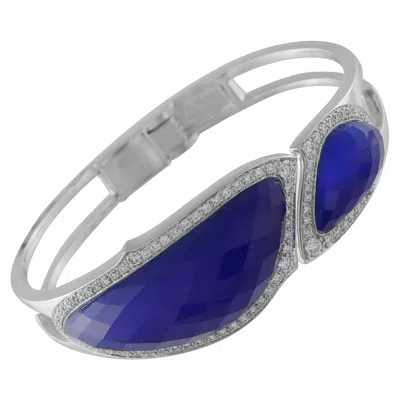 Pre-owned Stephen Webster 18k White Gold 1.30ct Diamond And Lapis Bracelet Sw09-122325