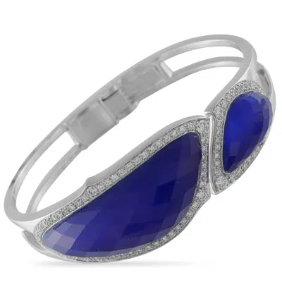 Stephen Webster 18k White Gold 1.30ct Diamond And Lapis Bracelet Sw09-122325 In Blue