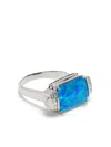 Stephen Webster 18k White Gold Deco Wide Twister Diamond Ring In Silver