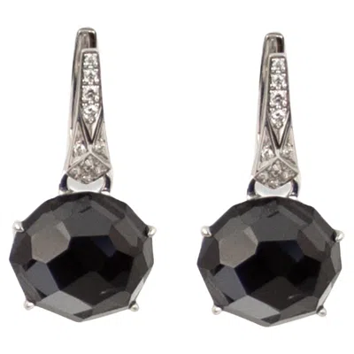 Pre-owned Stephen Webster 18k White Gold Quartz&hematite&diamond Earrings
