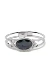 Stephen Webster 18kt White Gold Crystal Haze Love Diamond, Quartz And Hematite Bangle In Silver