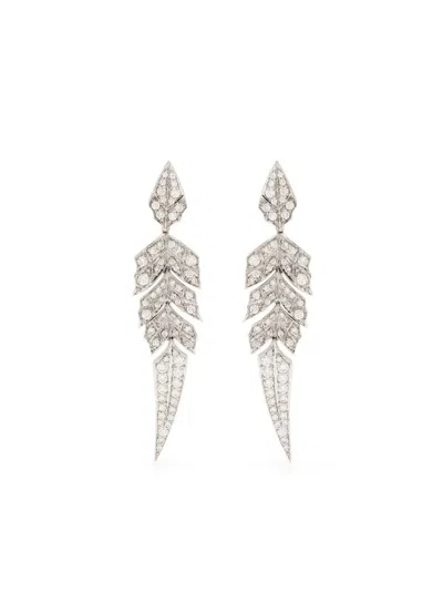 Stephen Webster 18k White Gold Magnipheasant Diamond Drop Earring In Silver