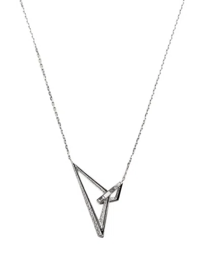 Stephen Webster 18kt White Gold Vertigo Obtuse Diamond Pendant Necklace In Silver