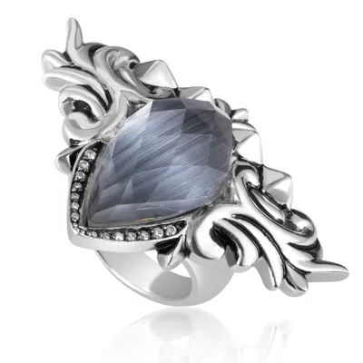 Stephen Webster Baroque Superstud Womens Sterling Silver Diamond And Gemstone Ring 3012782003