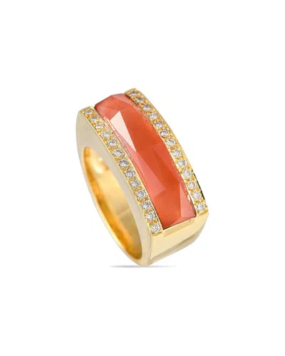 STEPHEN WEBSTER STEPHEN WEBSTER CRYSTAL HAZE 18K 0.25 CT. TW. DIAMOND & CORAL RING (AUTHENTIC  PRE-OWNED)