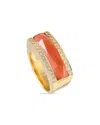 STEPHEN WEBSTER STEPHEN WEBSTER CRYSTAL HAZE 18K 0.25 CT. TW. DIAMOND & CORAL RING (AUTHENTIC  PRE-OWNED)