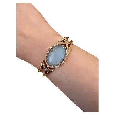 Pre-owned Stephen Webster Crystal Haze & Diamond Cuff Bracelet 18k Rose Gold In Red