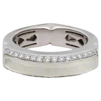 Pre-owned Stephen Webster Crystal Haze Diamond Band Ring 18k White Gold Size 7.25