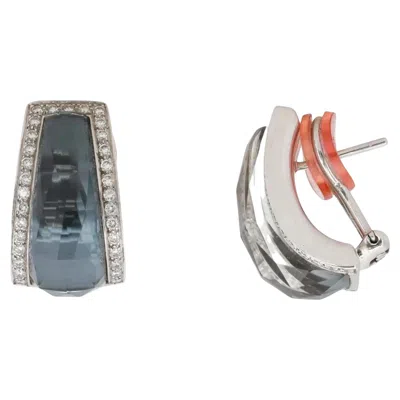 Pre-owned Stephen Webster Crystal Haze Diamond Earrings 18k White Gold 1.00ctw