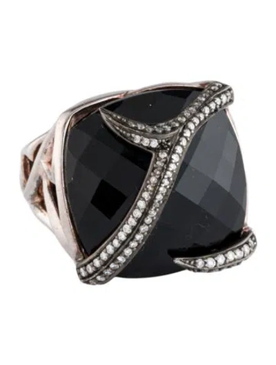 Pre-owned Stephen Webster Diamond & Onyx Cocktail Ring In Multicolor