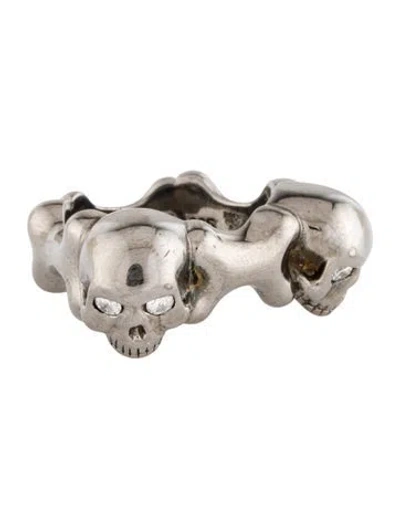 Pre-owned Stephen Webster Diamond Double Skull Ring In Multi