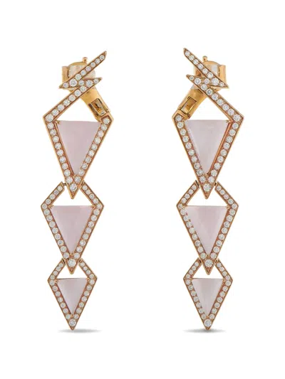 Pre-owned Stephen Webster Diamond Quartz Earrings In Gold