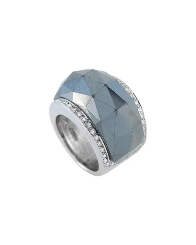 Pre-owned Stephen Webster Dnu Dupe Skus  18k 0.55 Ct. Tw. Diamond & Hematite Ring (authentic Pre-loved) In Silver