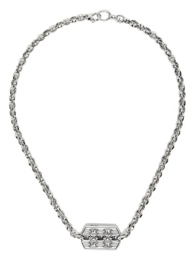 Stephen Webster Sterling Silver Inline Razer Tag Necklace