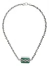 Stephen Webster Inline Razer Tag Necklace In Silver