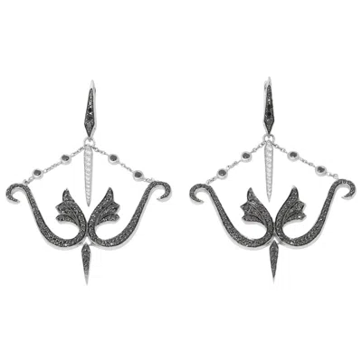 Pre-owned Stephen Webster Jewels Verne 18 Carat White Gold Diamond Drop Earring