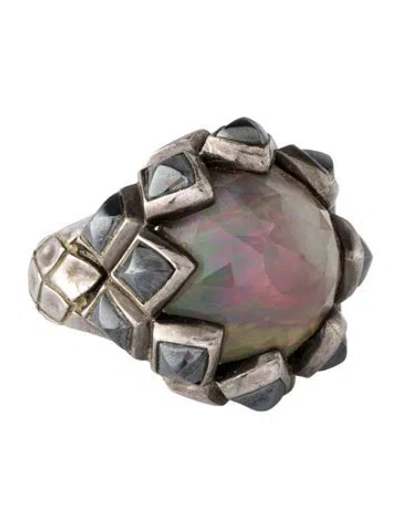 Pre-owned Stephen Webster Mother Of Pearl & Quartz Doublet Cocktail Ring In Multi