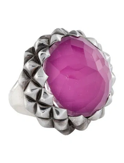 Pre-owned Stephen Webster Mother Of Pearl & Quartz Doublet Superstud Cocktail Ring In Multi