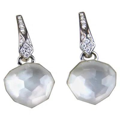 Pre-owned Stephen Webster Mother Of Pearl Diamond Hoops In Multi
