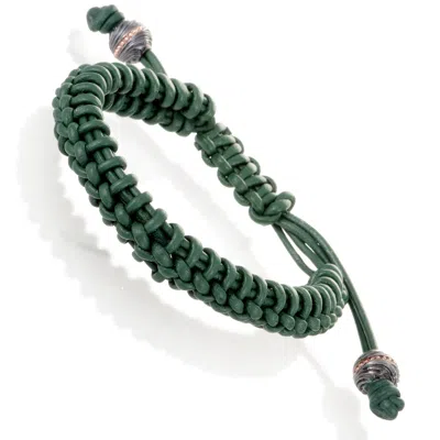 Stephen Webster No Regrets Unisex Green Leather And Gold Tone Silver Bracelet In Multi