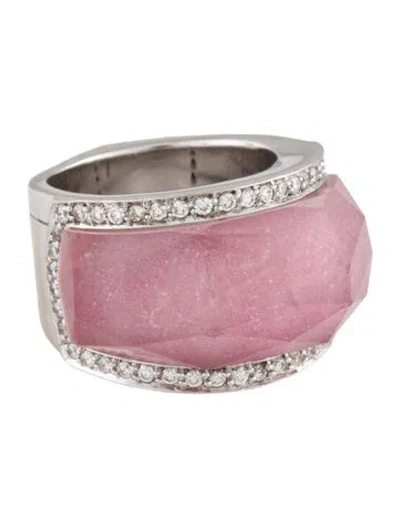 Pre-owned Stephen Webster Onyx Doublet & Diamond Crystal Haze Cocktail Ring In Multicolor