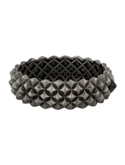 Pre-owned Stephen Webster Onyx Superstud Hinged Bangle Bracelet, 6.25" In Multi