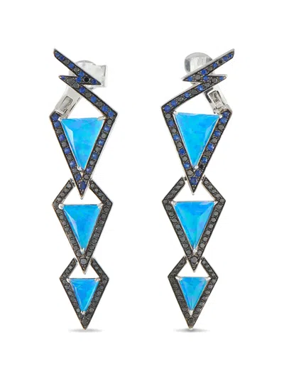 Pre-owned Stephen Webster Opal Sapphire Earrings In Silver